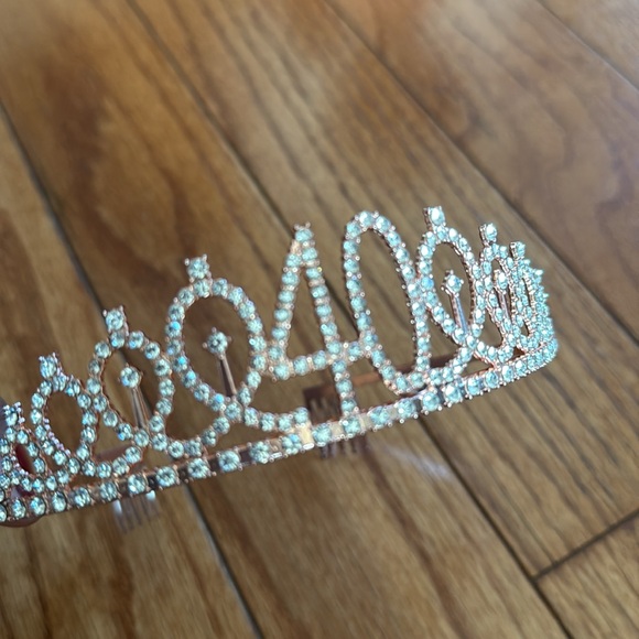 40th Birthday Party Set - Tiara, Sash, Cake Topper - Picture 4 of 10